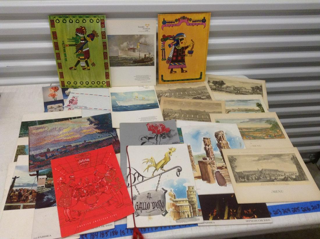 Large lot of Vintage Cruise Ship Menus and more (1 of 1)