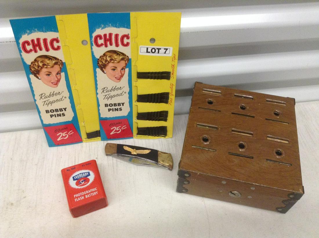 Eveready No 460, Knife, Bobby Pins and Bank (no key) (1 of 1)