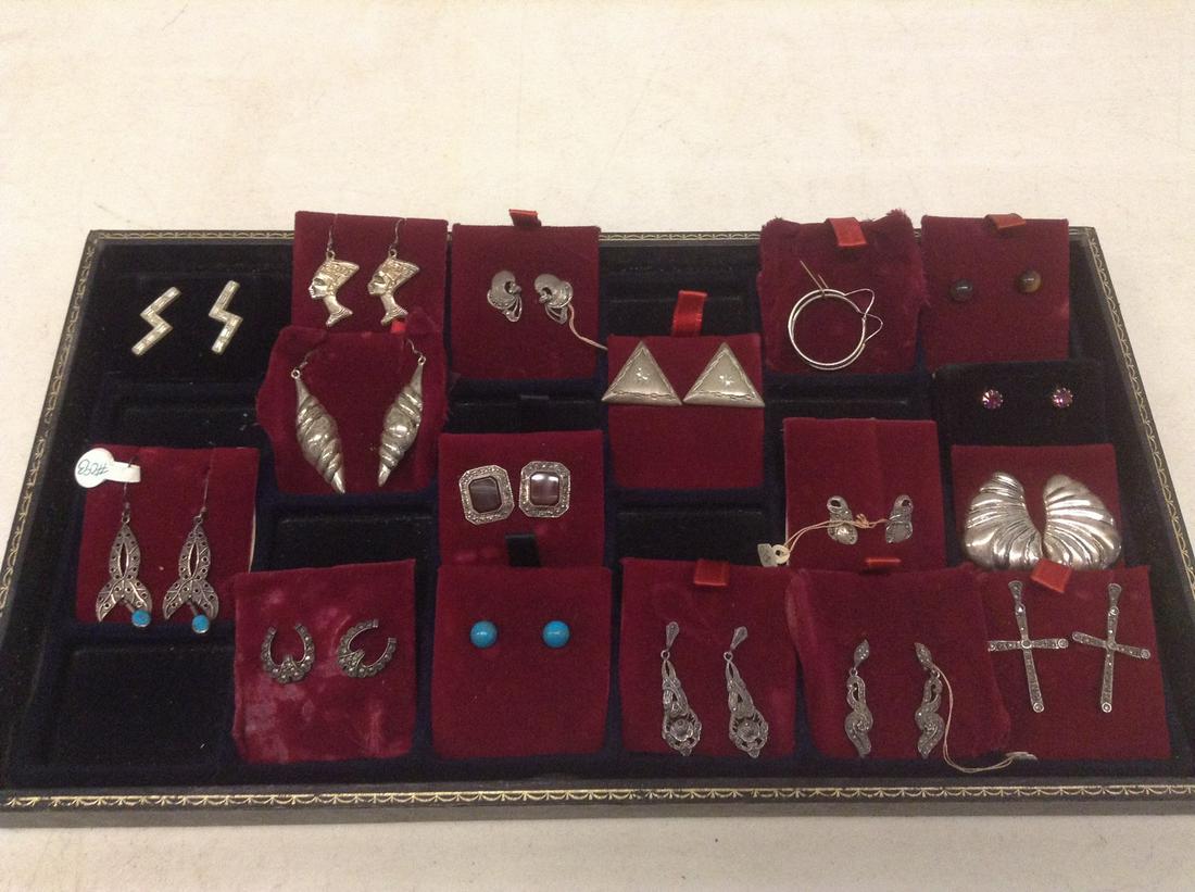 Large lot of Sterling Earrings  with stones and more (1 of 1)