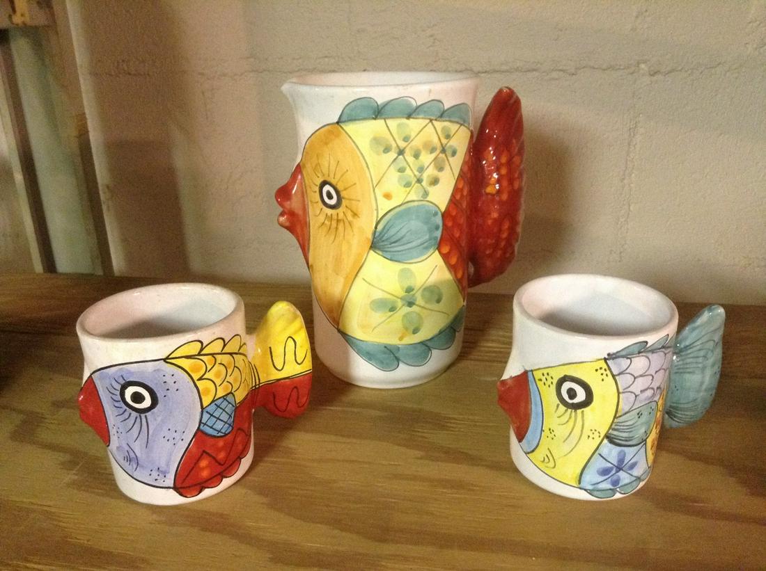 Made in Italy Fish Pitcher and Glasses set 8.5" (1 of 1)