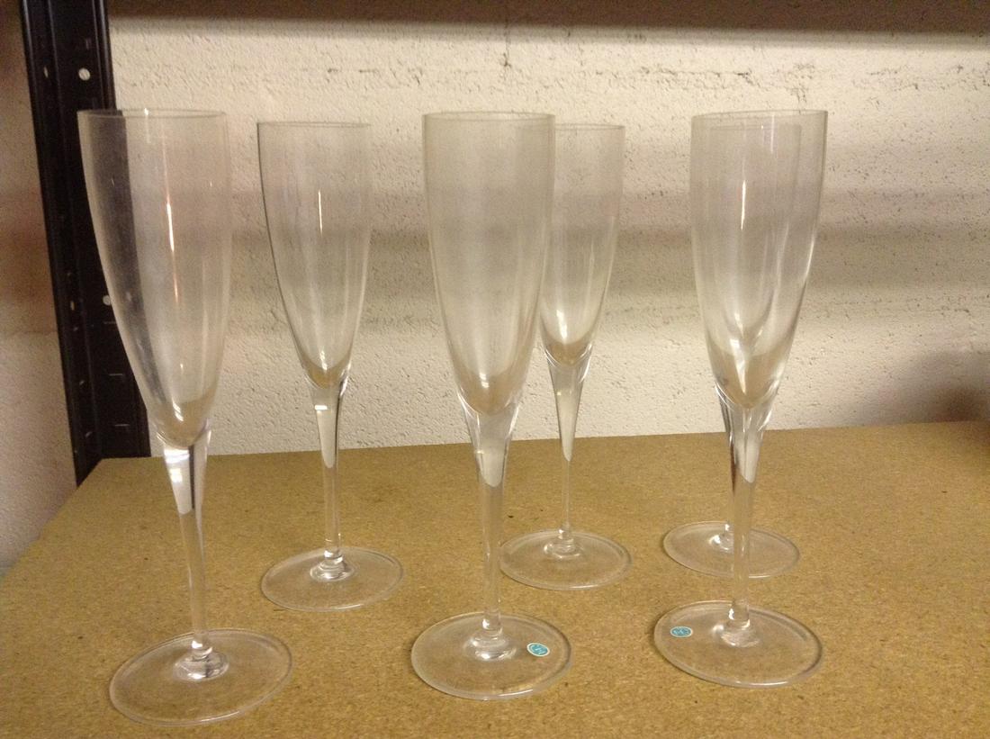 Set of 6 Signed Tiffany & Co Champagne Flutes (1 of 1)