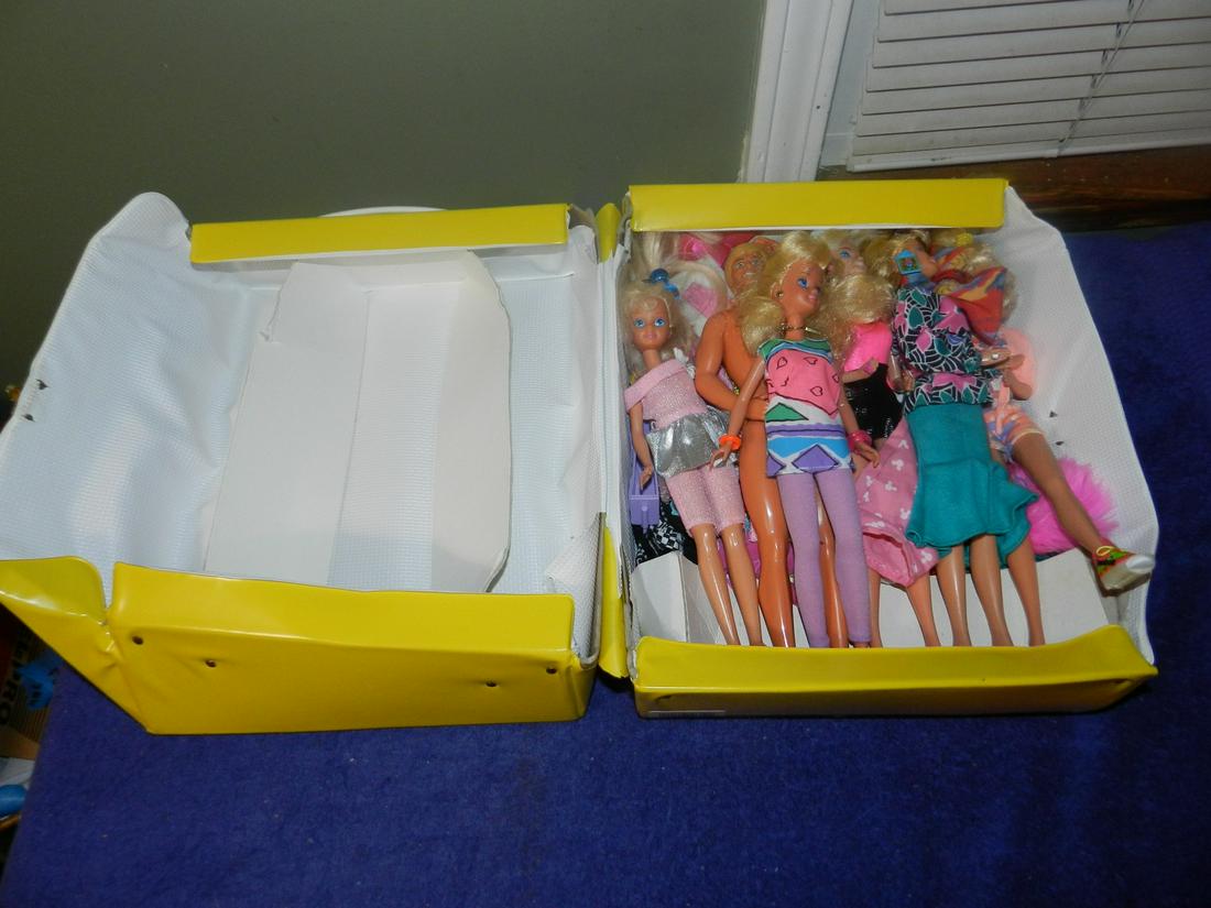 Large Lot of Dolls in Storage Case (1 of 1)