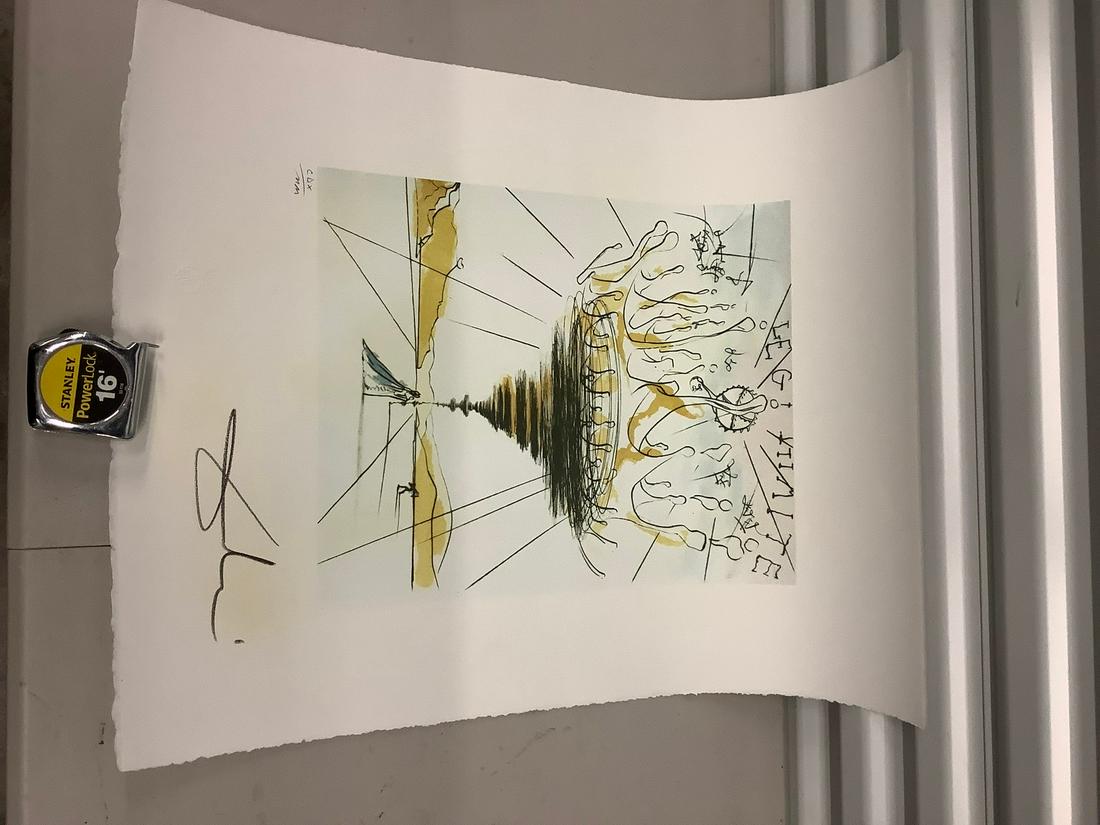 After Salvador Dali pencil signed and embossed: After Salvador Dali pencil signed and embossed lithograph 26x20
