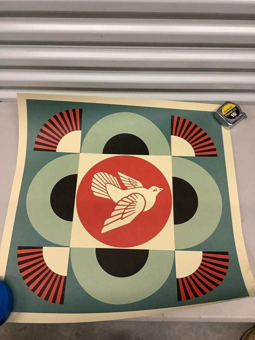 Shepard Fairey signed lithograph of dove 24x24 (1 of 1)