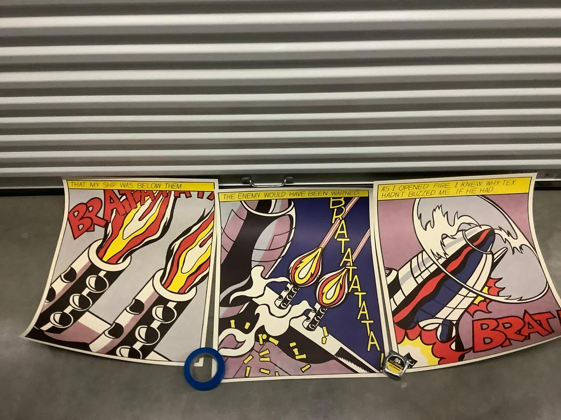 "As I opened Fire" Roy Lichtenstein 3 panel set of (1 of 1)