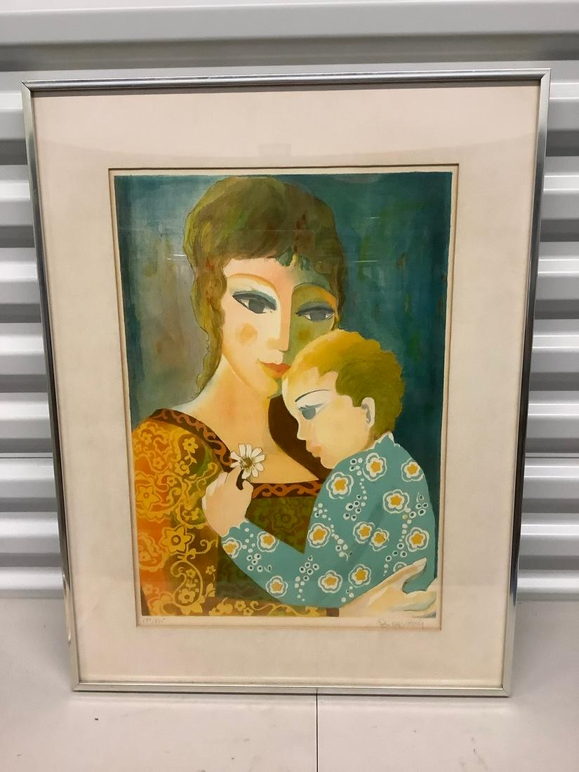 Original signed lithograph COA unknown artist 25x19 (1 of 1)