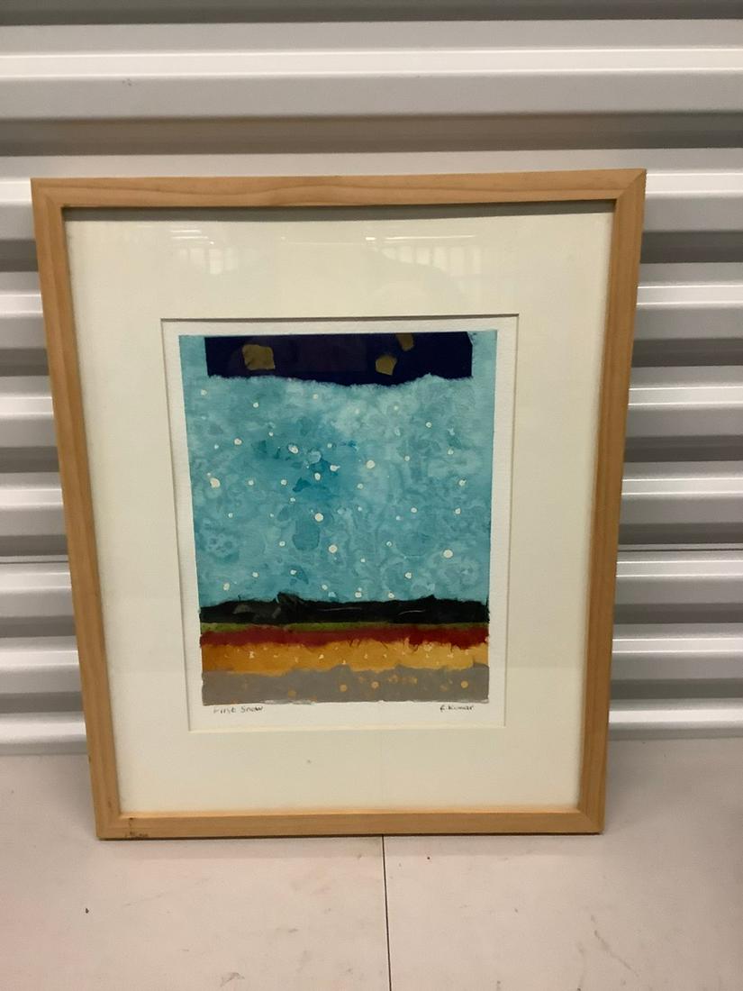 Renee Kumar "First Snow" signed framed art 21x17 (1 of 1)