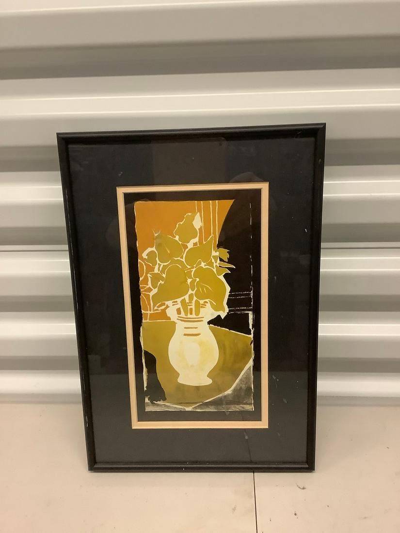 Georges Braque woodcut framed art 14x9: Georges Braque woodcut framed art 14x9