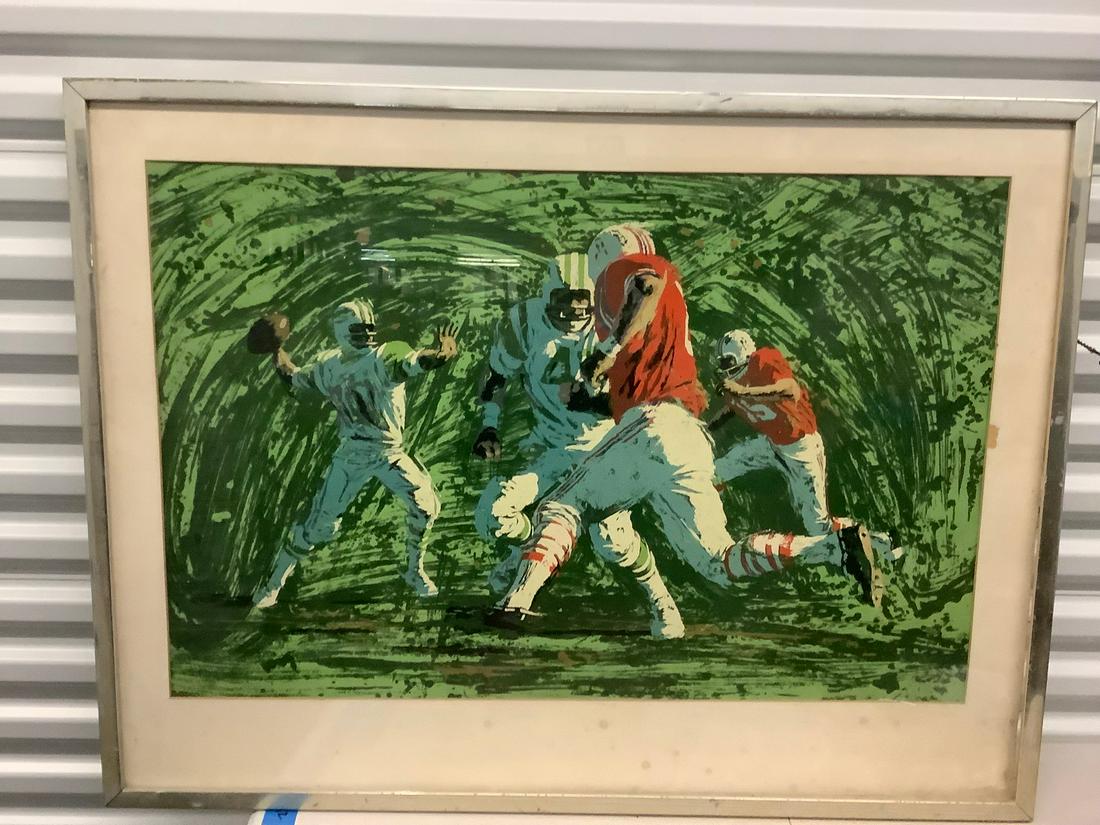 Large Leroy Neiman style framed print 41x31 (1 of 1)