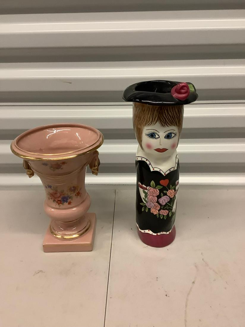 2 ceramic vases, one by Ganz tallest 1 ft. (1 of 1)