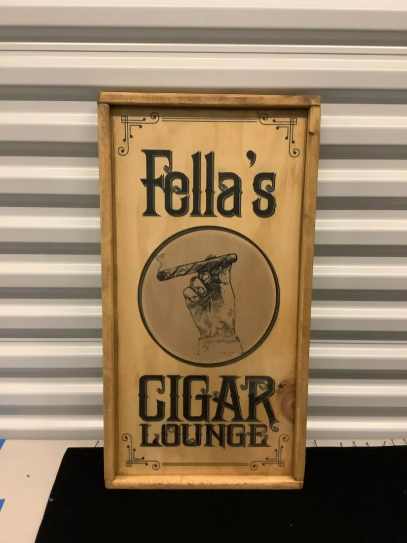 Fellow's CIgar lounge wooden sign 25x13 (1 of 1)