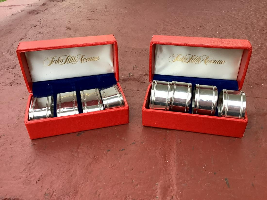 set of 2 Saks Fifth Ave Napkin Rings: set of 2 Saks Fifth Ave Napkin Rings