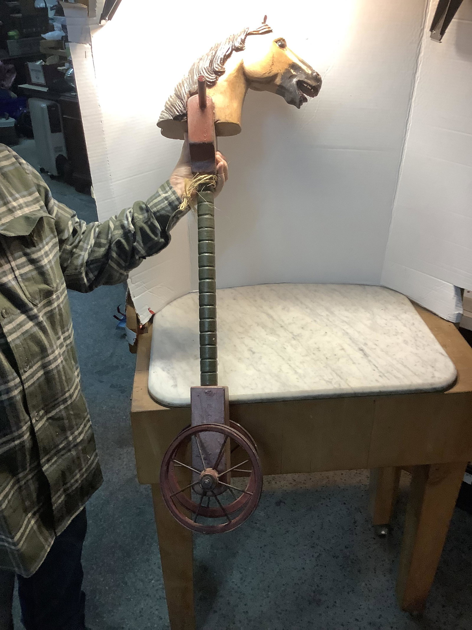 Antique hobby horse 39 inch tall: Antique hobby horse 39 inch tall