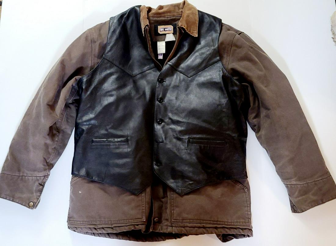 Men's XL Big Smith Jacket & Leather Vest (1 of 1)