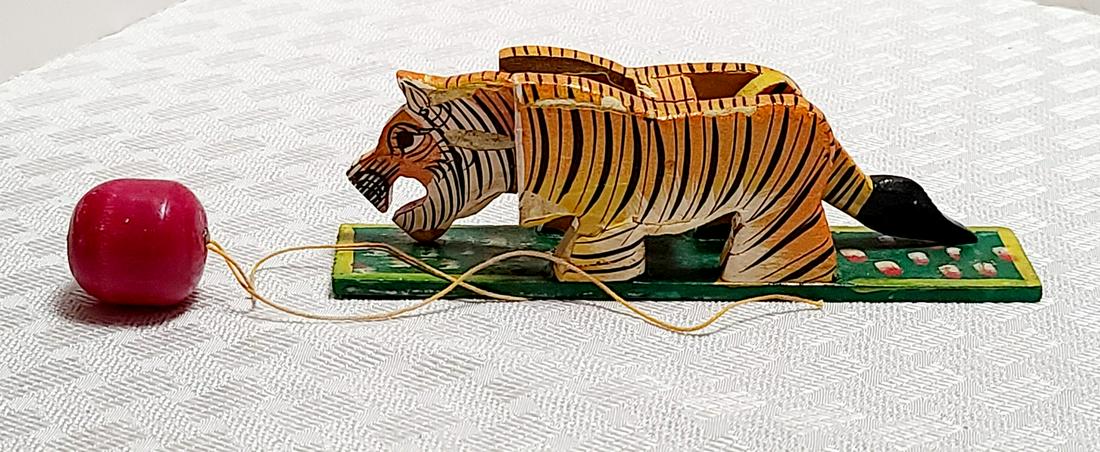 Handmade Wooden Vintage Tiger toy 2.5x7": Handmade Wooden Vintage Tiger toy 2.5x7"