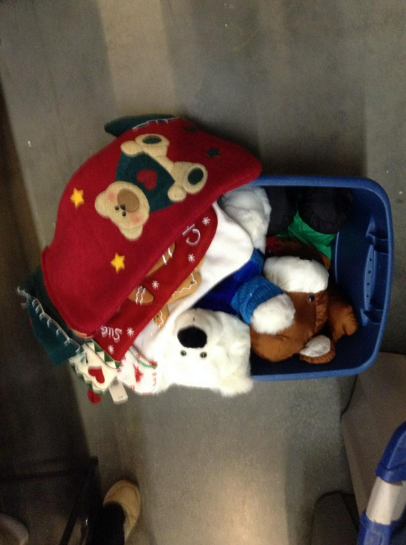 Lot of christmas stockings, and plush animals: Lot of christmas stockings, and plush animals