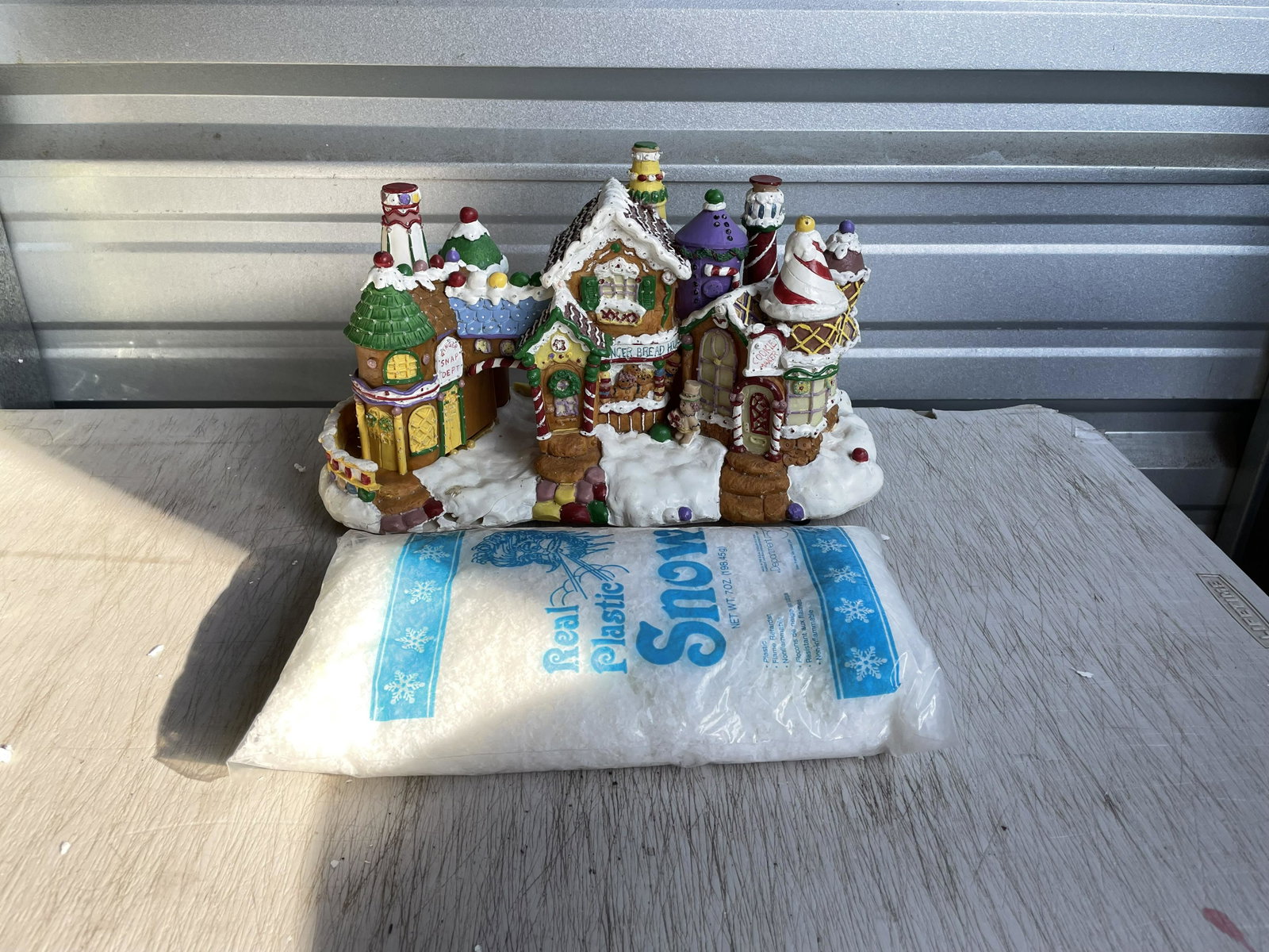 Christmas village with fake snow 15" long: Christmas village with fake snow 15" long