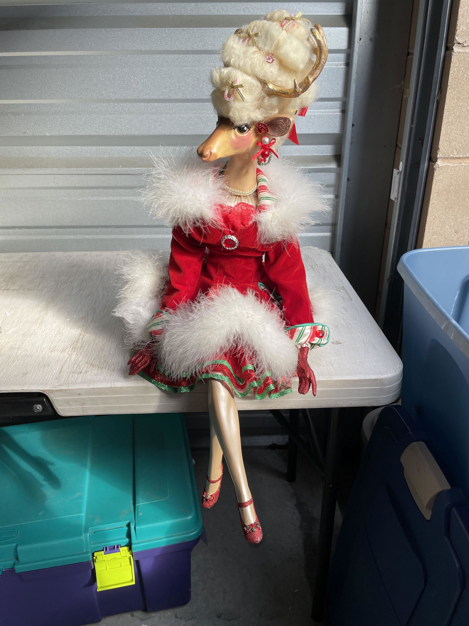 Katherine's Collection wooden Christmas deer 27" (1 of 1)