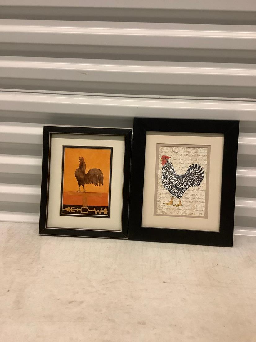 Two Framed Pictures of "Rooster" Art From Canada 10x12 (1 of 1)