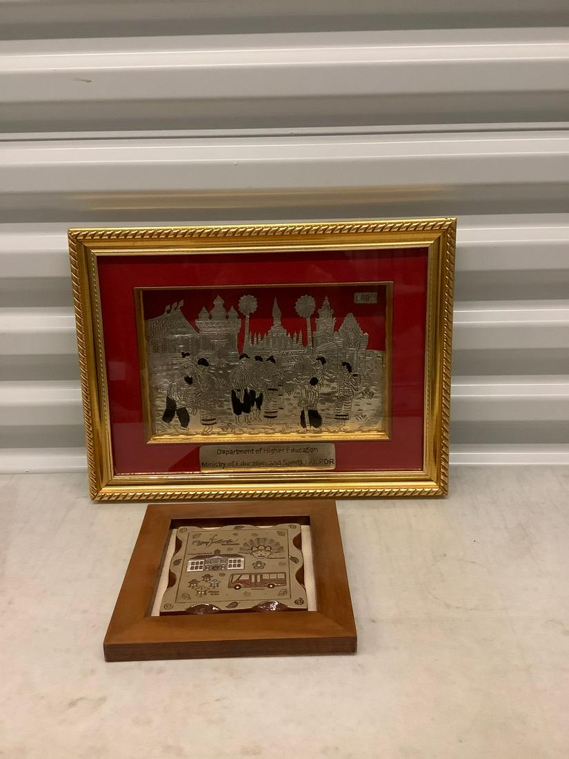 Framed Asian Artwork From Laos & Indonesia Largest (1 of 1)