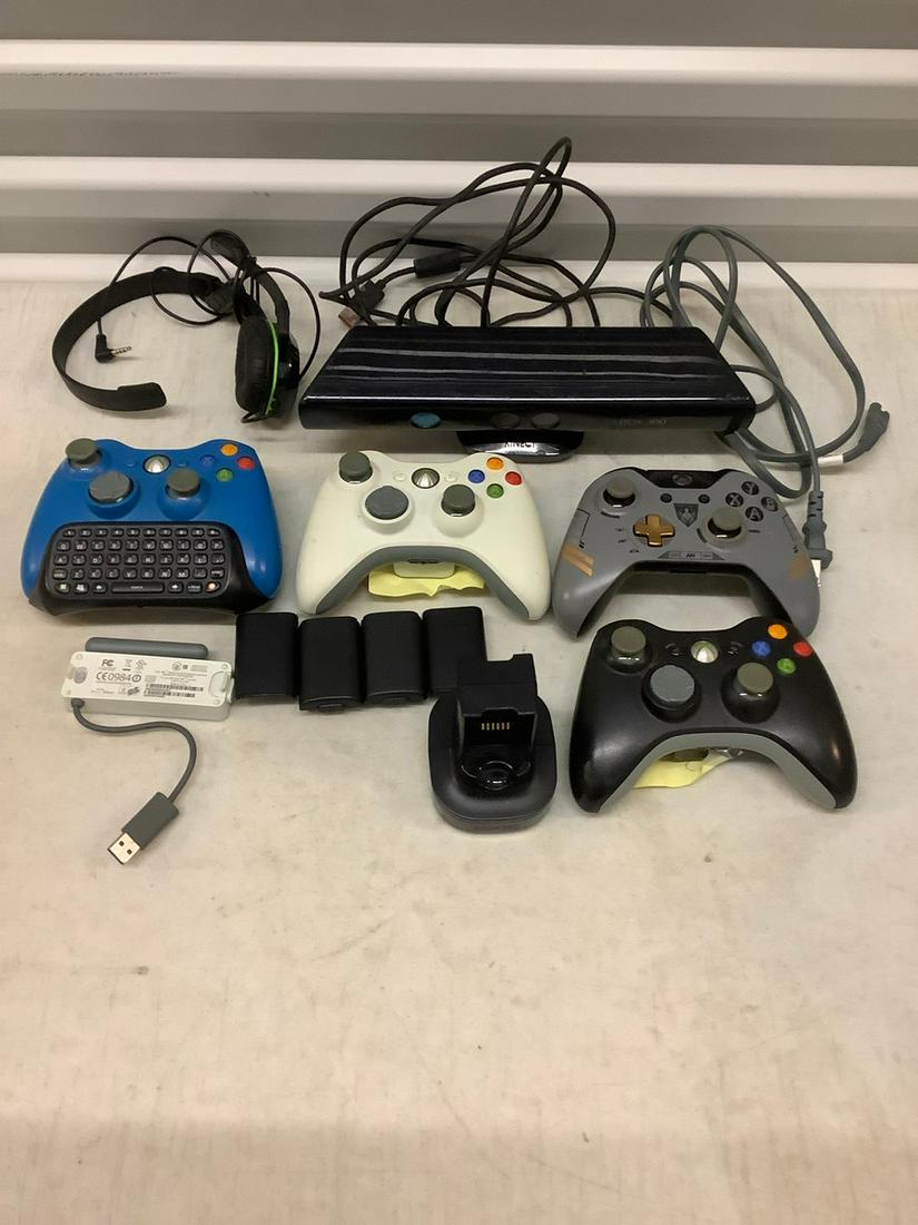 Lot of xbox controllers, headset, kinect and more (1 of 1)