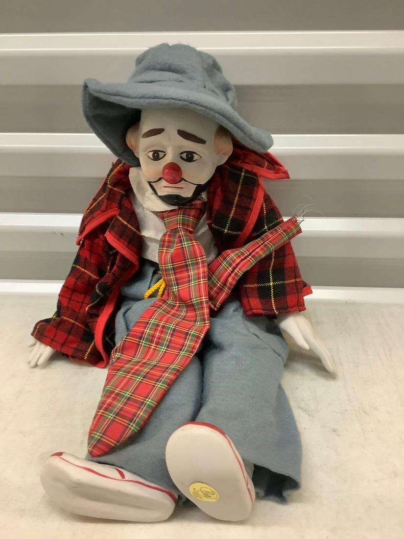 Porcelain clown doll 18 inches tall: Porcelain clown doll 18 inches tall