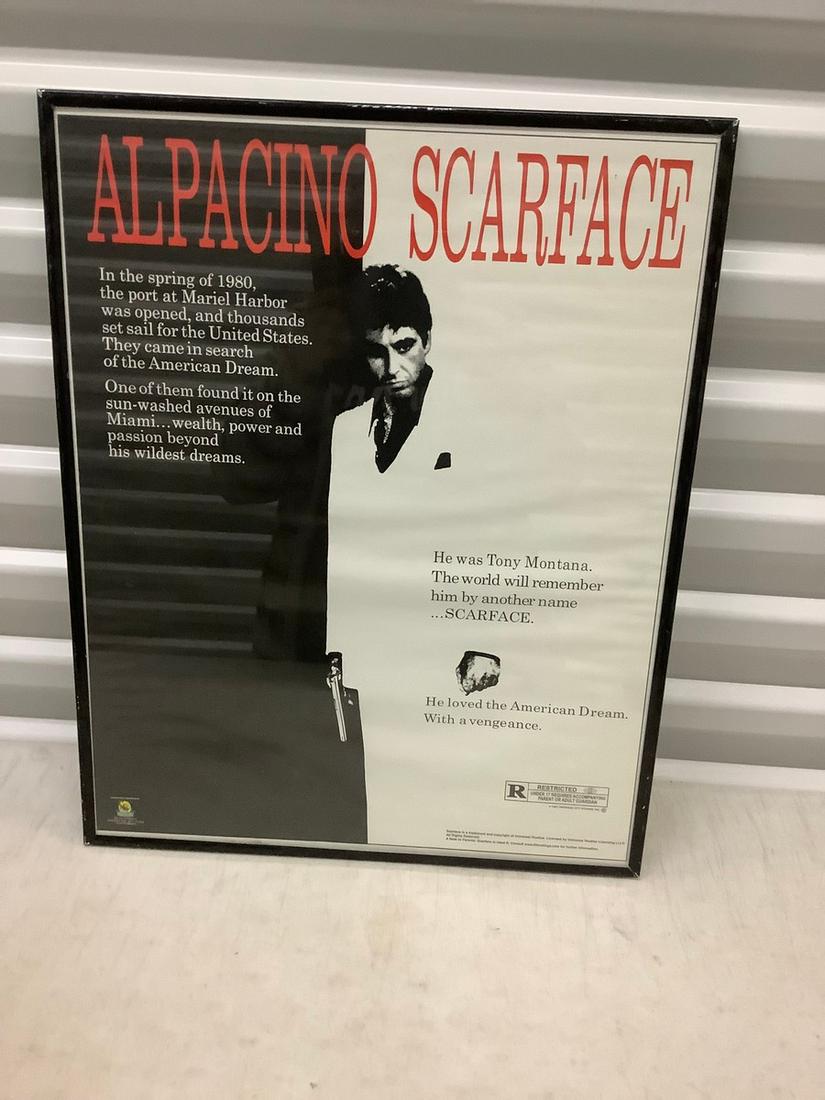 Framed scarface poster 20x16: Framed scarface poster 20x16