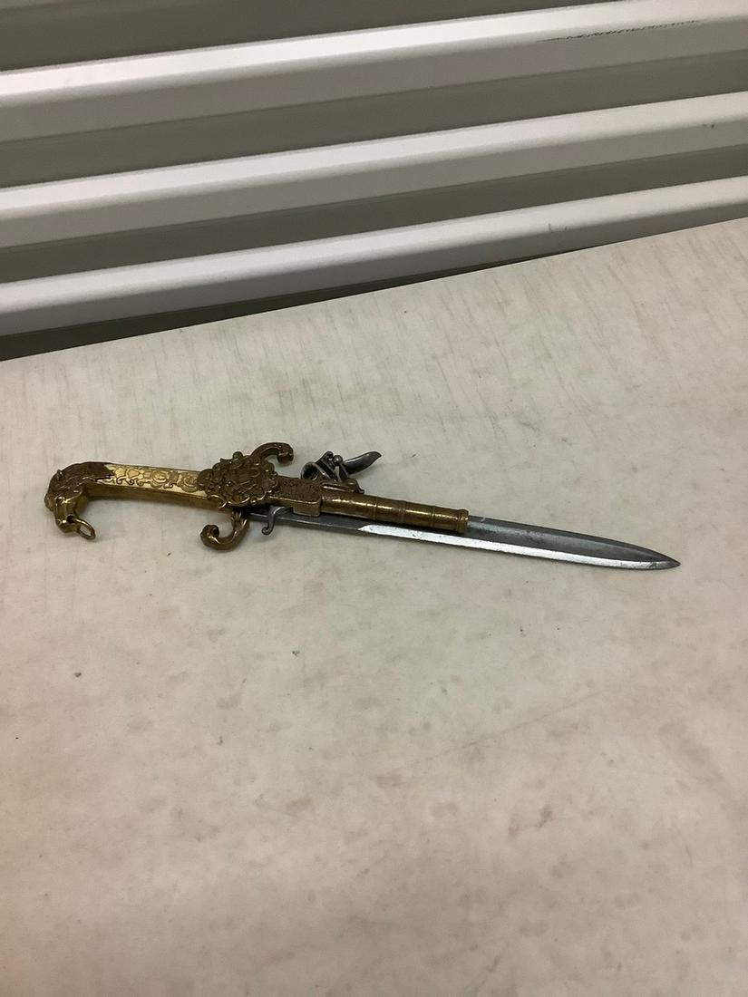 Dagger in style of flintlock pistol engraved Ketland 16: Dagger in style of flintlock pistol engraved Ketland 16 inch long