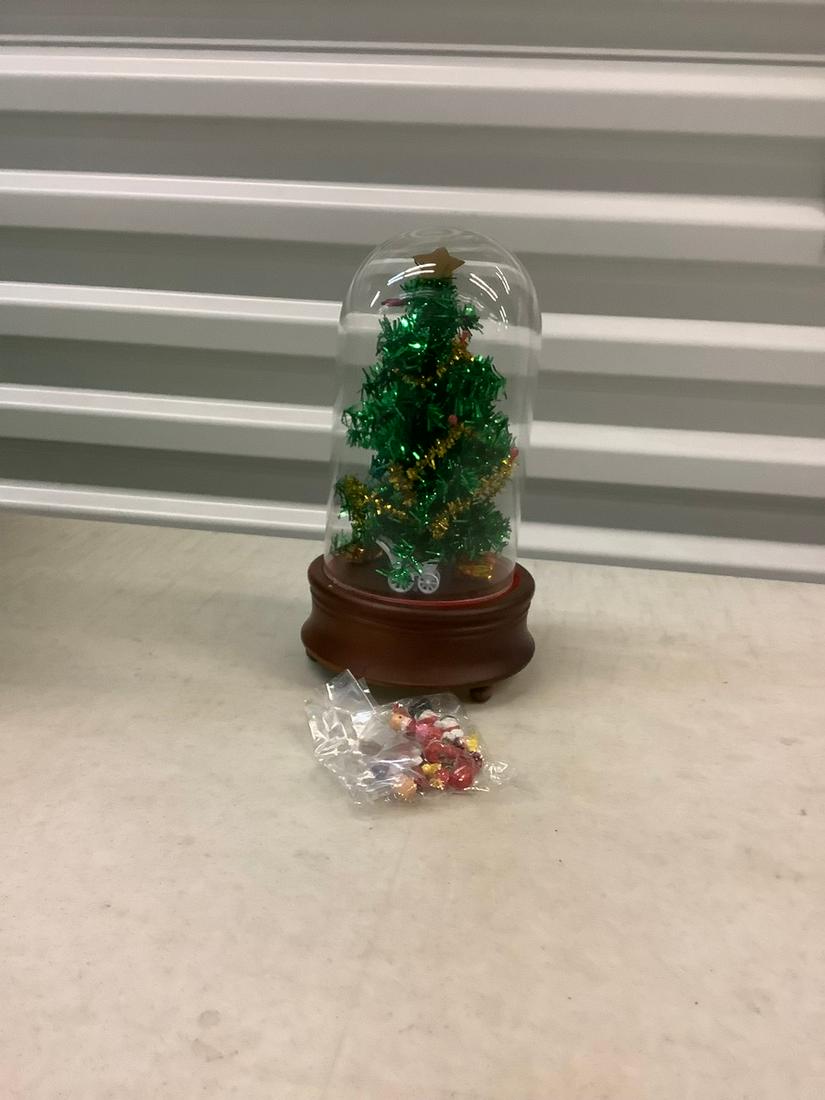San Francisco music box Co. small christmas tree with: San Francisco music box Co. small christmas tree with blinking lights, plays O Christmas tree tested works