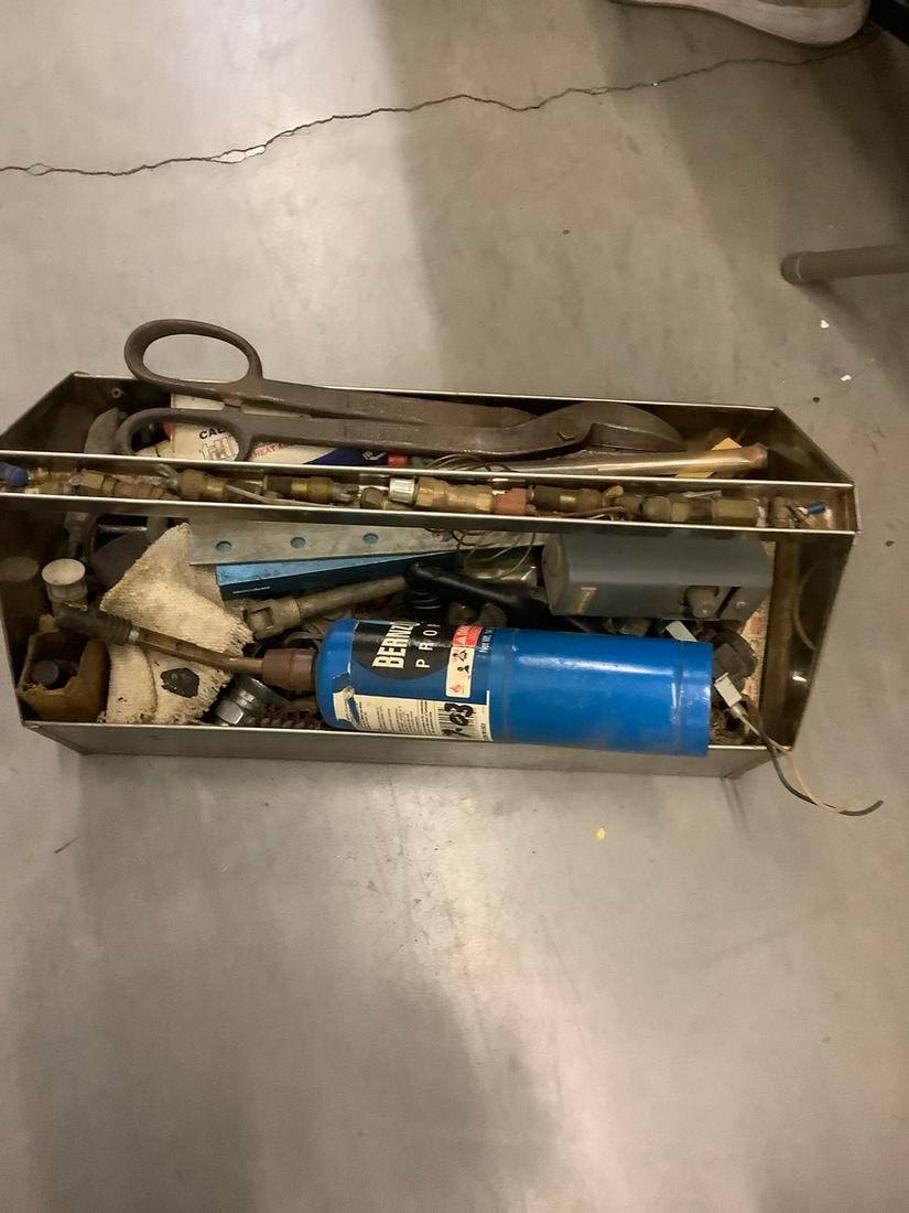 Toolbox full of various tools, propane, sockets, (1 of 1)