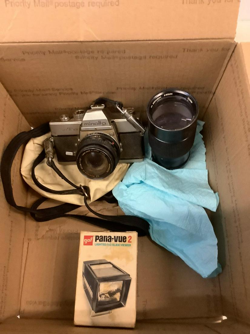 Minolta SRT 101 camera,pana vue 2 slide viewer and (1 of 1)