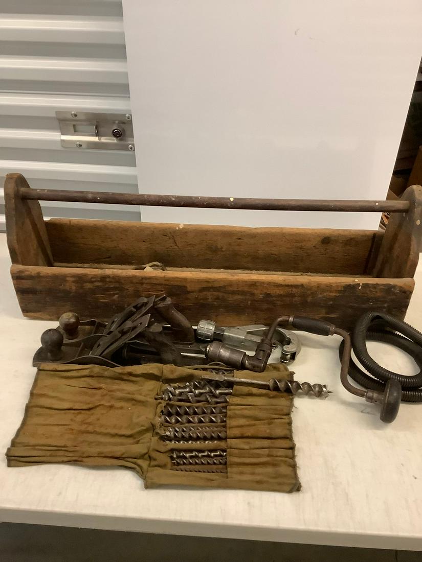 Vintage Woodworking Tools with Box (1 of 1)