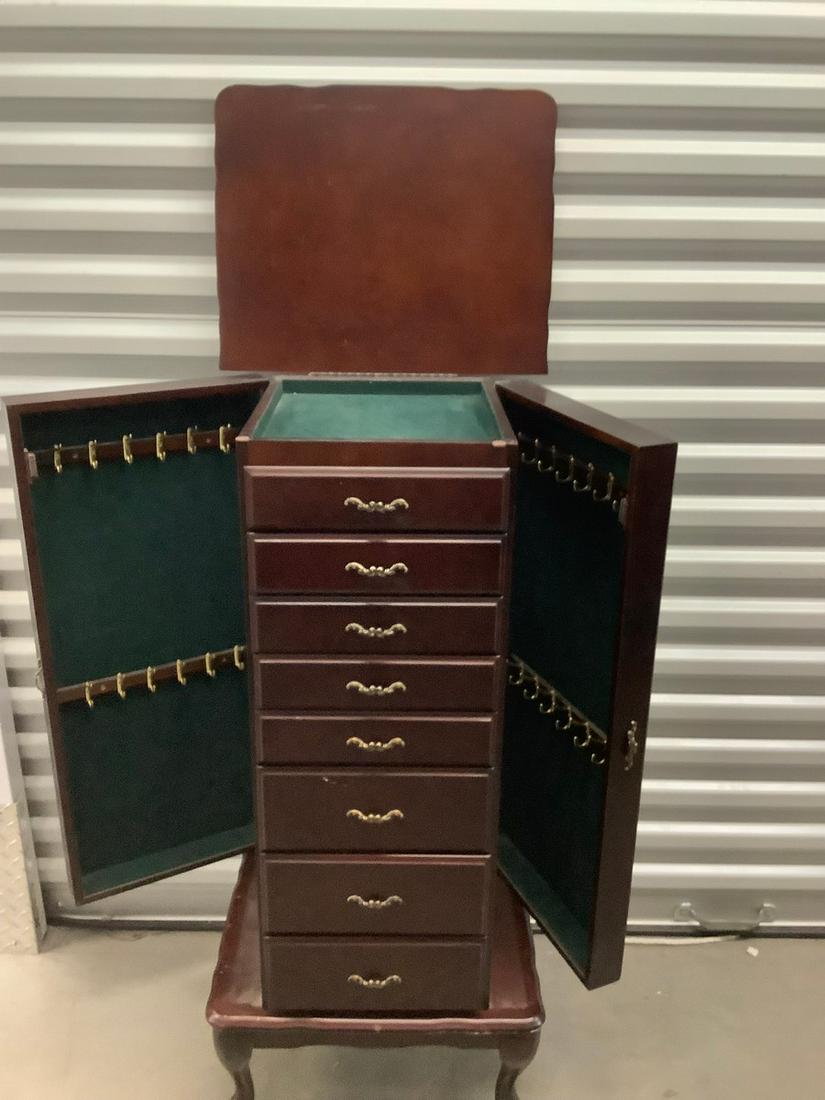 Wood dresser with hanging racks: Wood dresser with hanging racks
