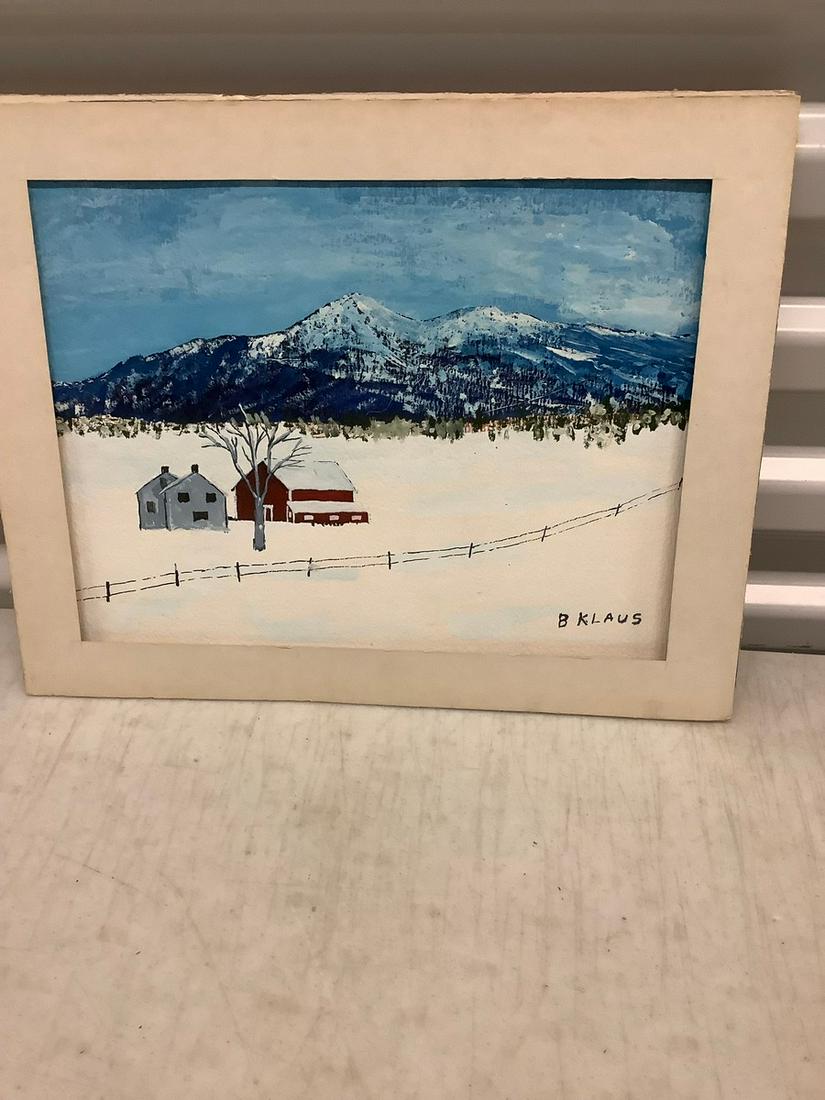 Painting on Board Signed B. Klaus 11x14: Painting on Board Signed B. Klaus 11x14