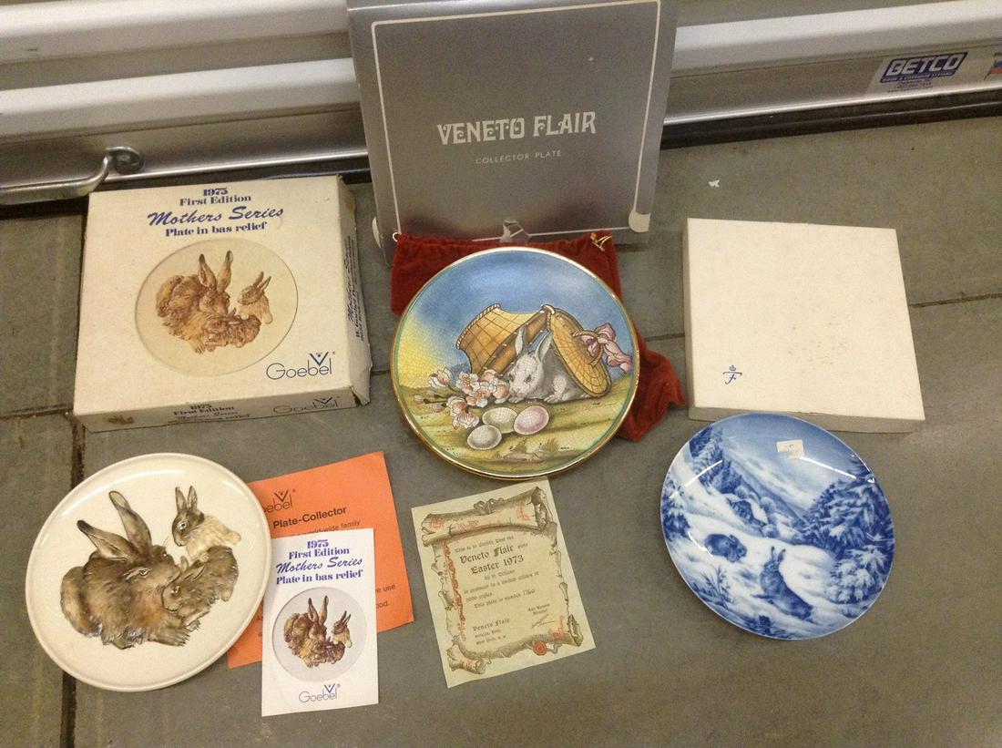 Lot of 1970s Goebel W Germany, Veneto and Made in: Lot of 1970s Goebel W Germany, Veneto and Made in Germany Rabbit Plates