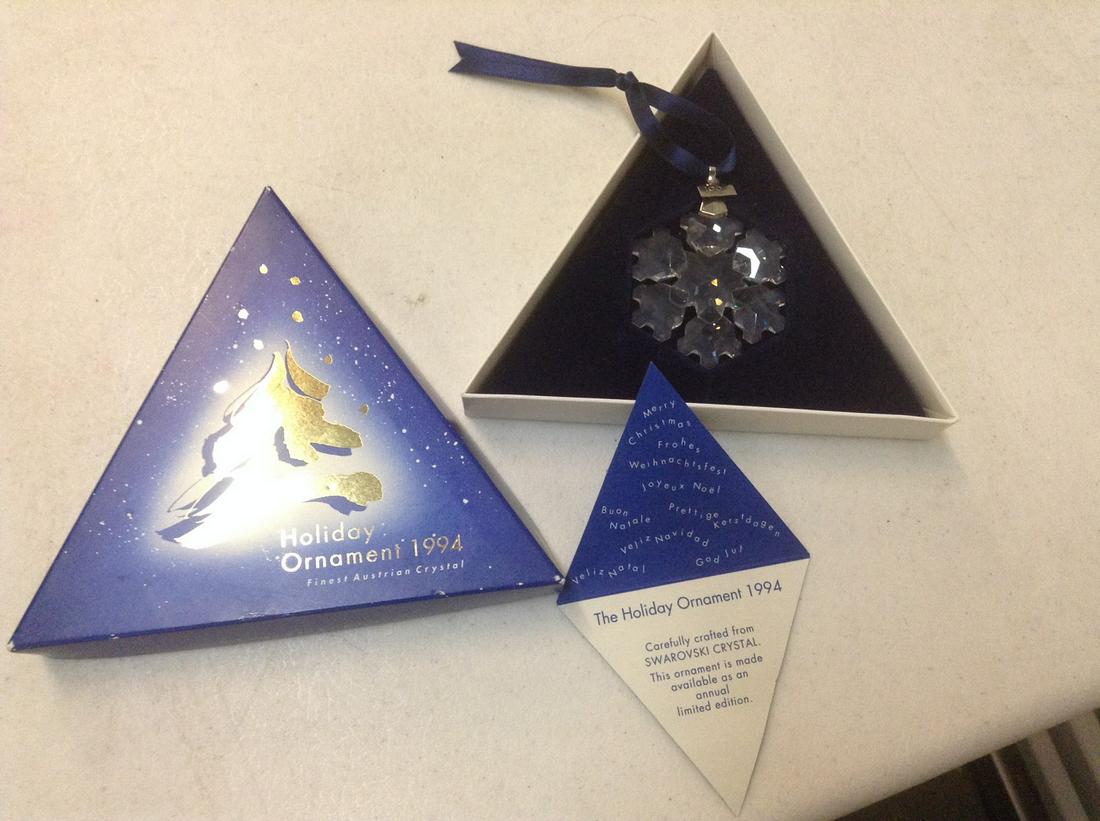 1994 Swarovski Crystal Ornament with box and paper 2.5" (1 of 1)
