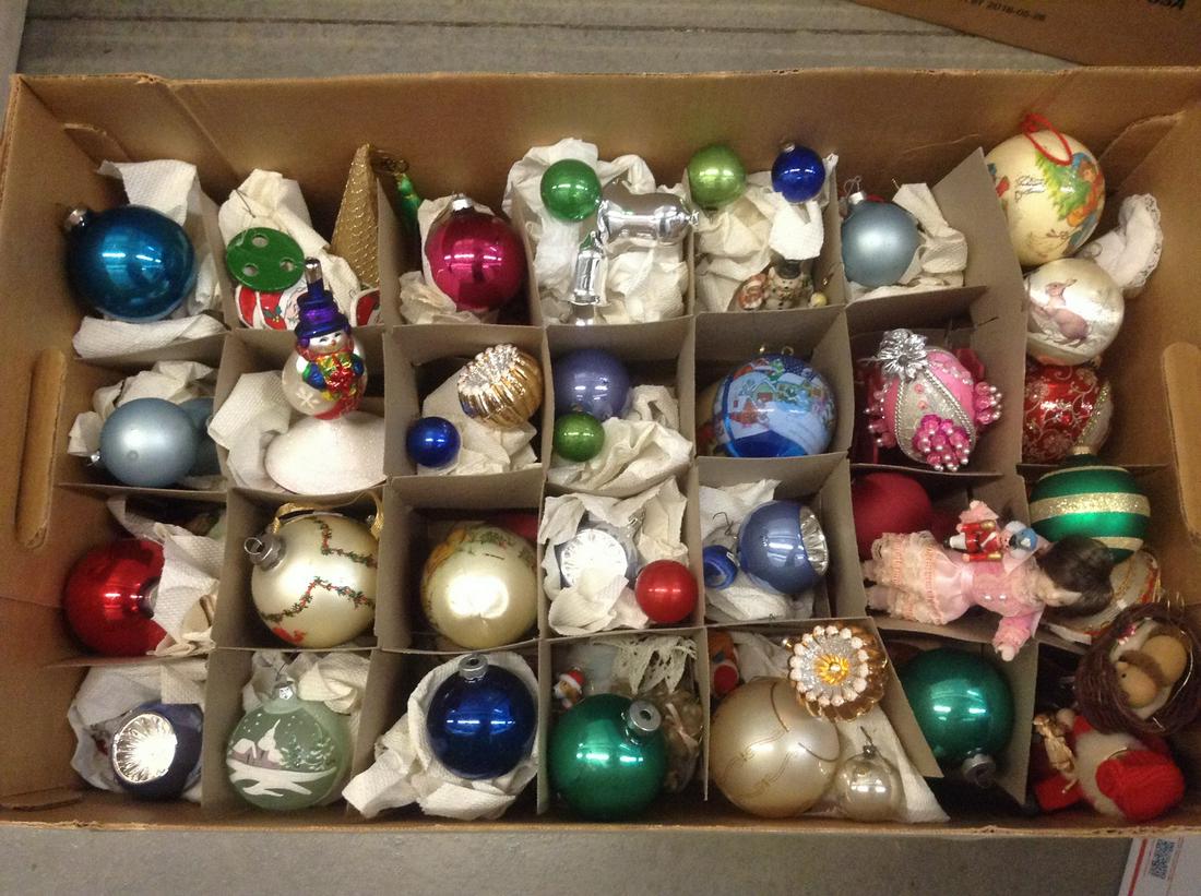 Large box full of Vintage Christmas Ornaments (1 of 1)