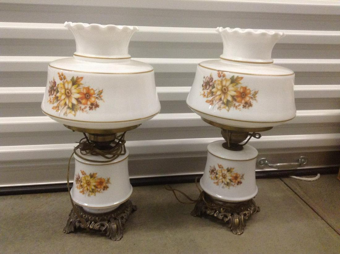 Pair of Vintage Hurricane Style Lamps 20" (1 of 1)