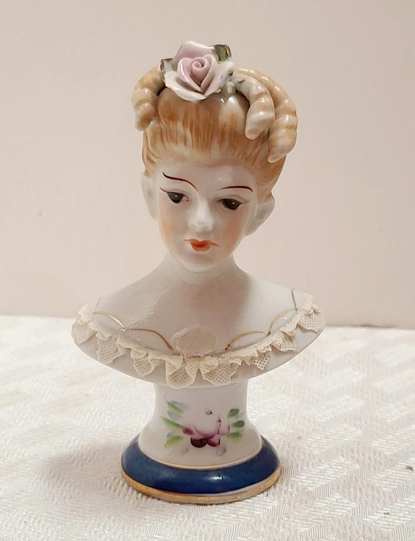 1940s Occupied Japan Porcelain Lady Head Bust 5x3" (1 of 1)
