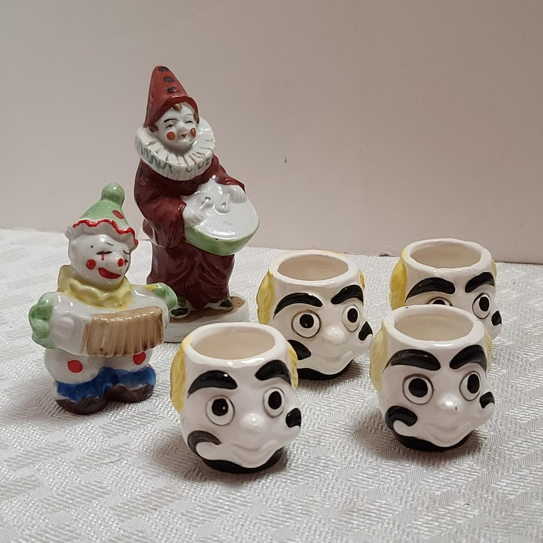 Vintage Clown Figurines and Toothpick Holders: Vintage Clown Figurines and Toothpick Holders