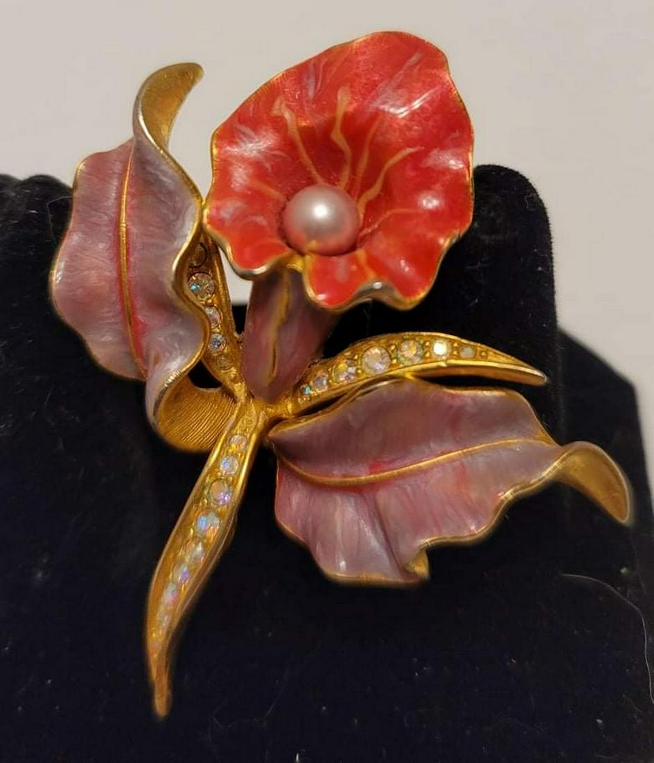 Signed Vintage Joan Rivers Enamel & Swarovski Crystal (1 of 1)