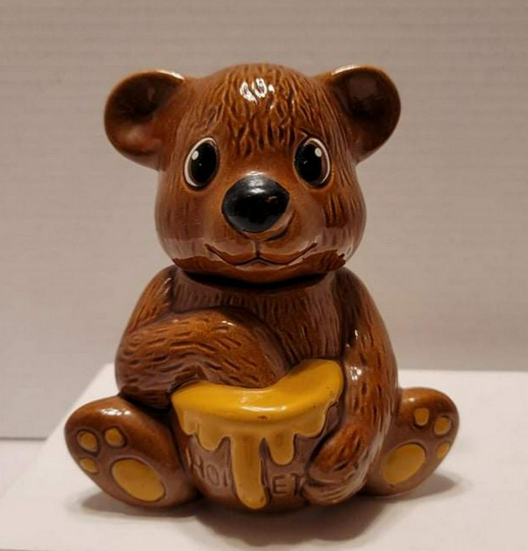 Vintage 2 Piece Ceramic Bear Honey Server 5.5x4.5" (1 of 1)