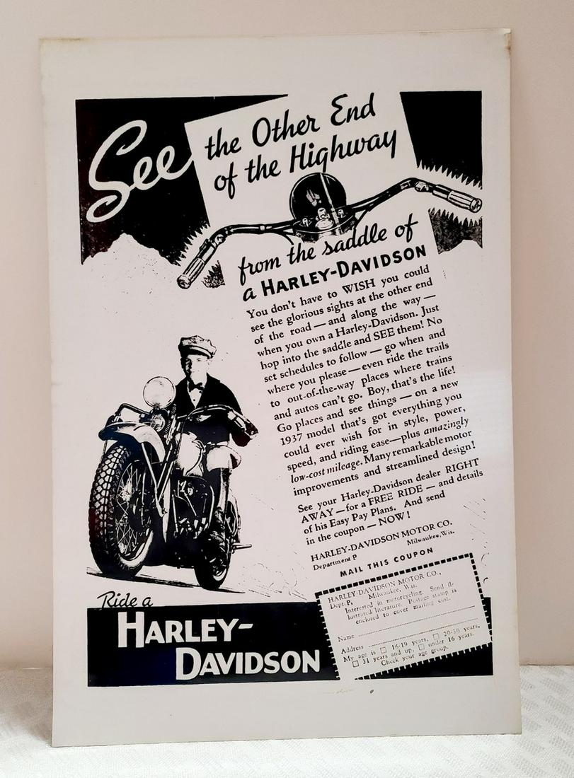 Vintage Metal Harley Davidson Sign 12x18": Vintage Metal Harley Davidson Sign 12x18"