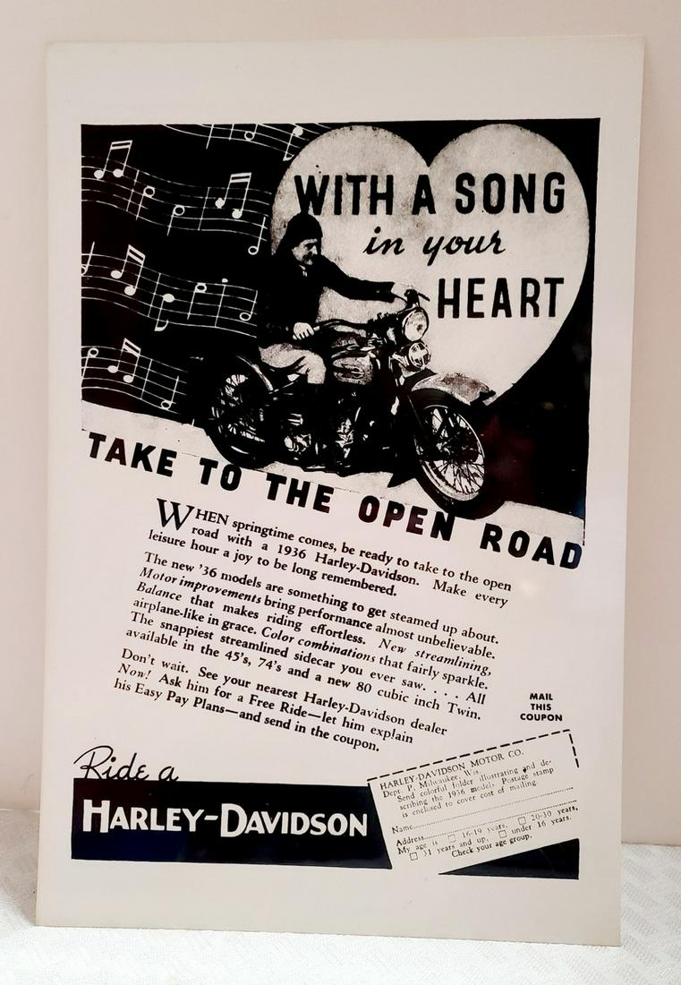 Vintage Metal Harley Davidson Sign 12x18": Vintage Metal Harley Davidson Sign 12x18"