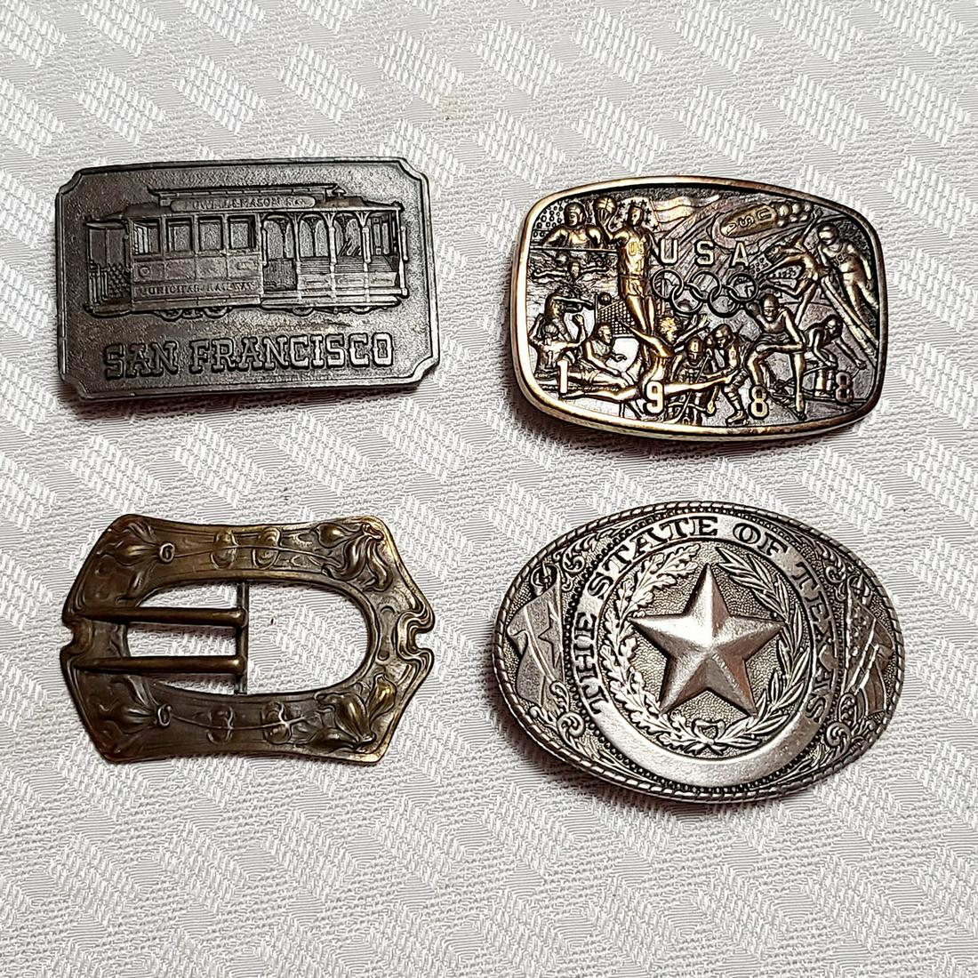 Vintage Belt Buckles incl Texas, Olympics: Vintage Belt Buckles incl Texas, Olympics