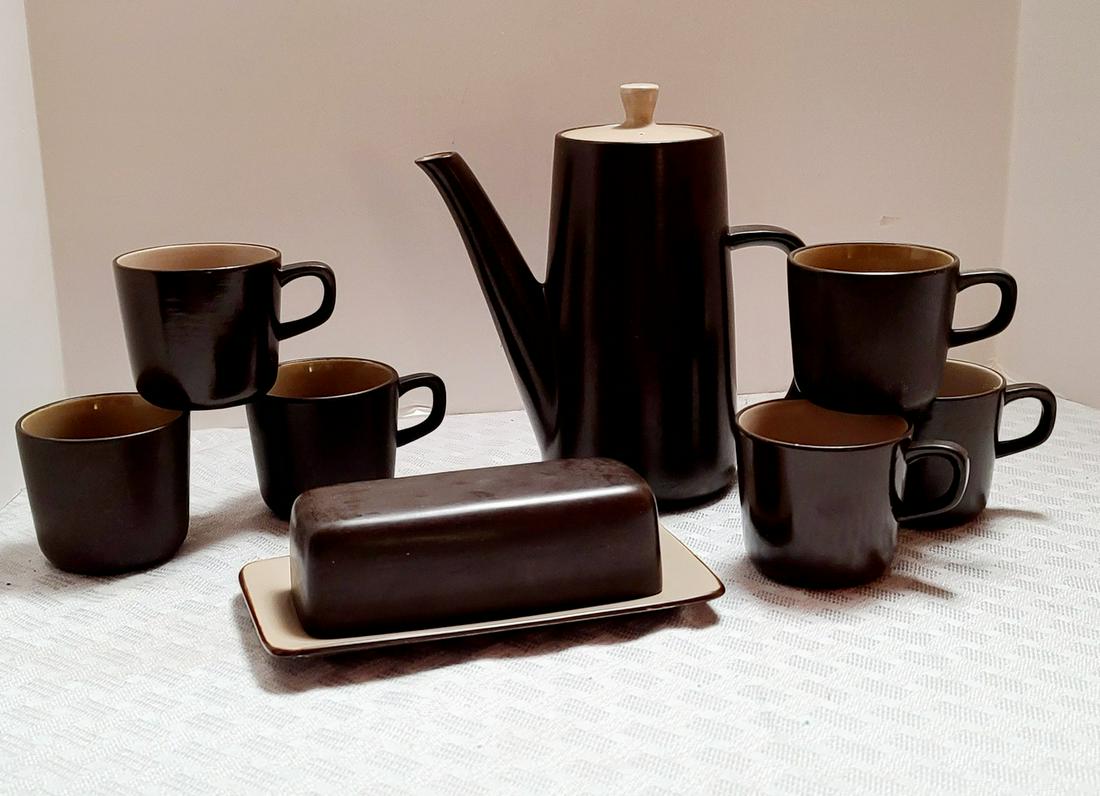 Mikasa Terra Stone Tea Set and Butter Dish (1 of 1)