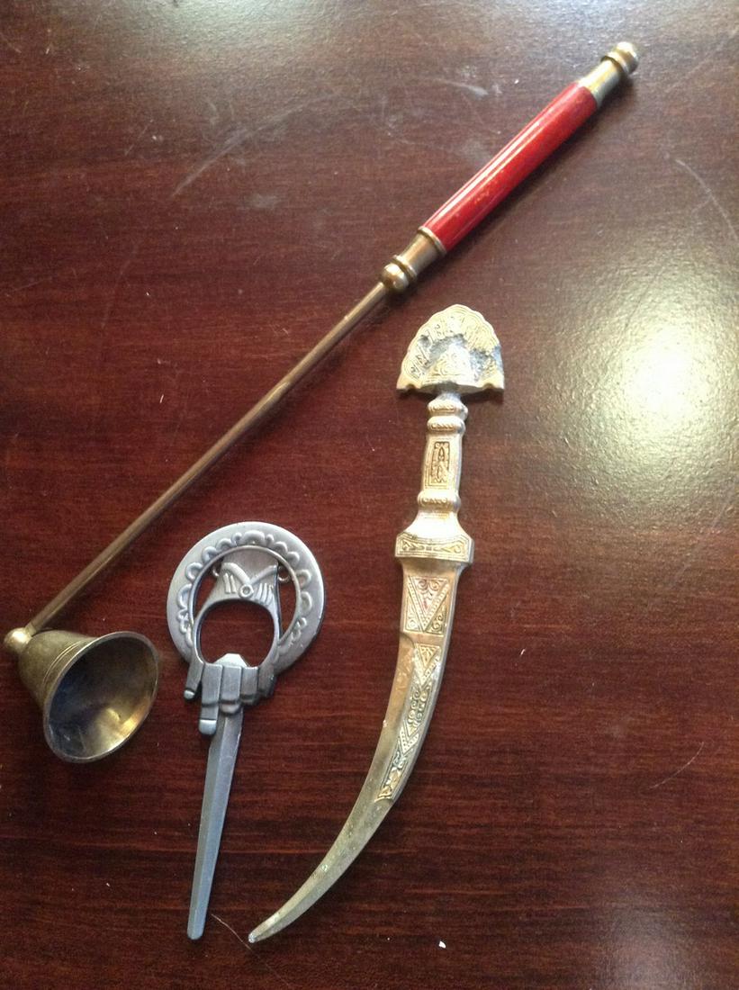 Vintage Letter opener, brass candle snuffer and more (1 of 1)