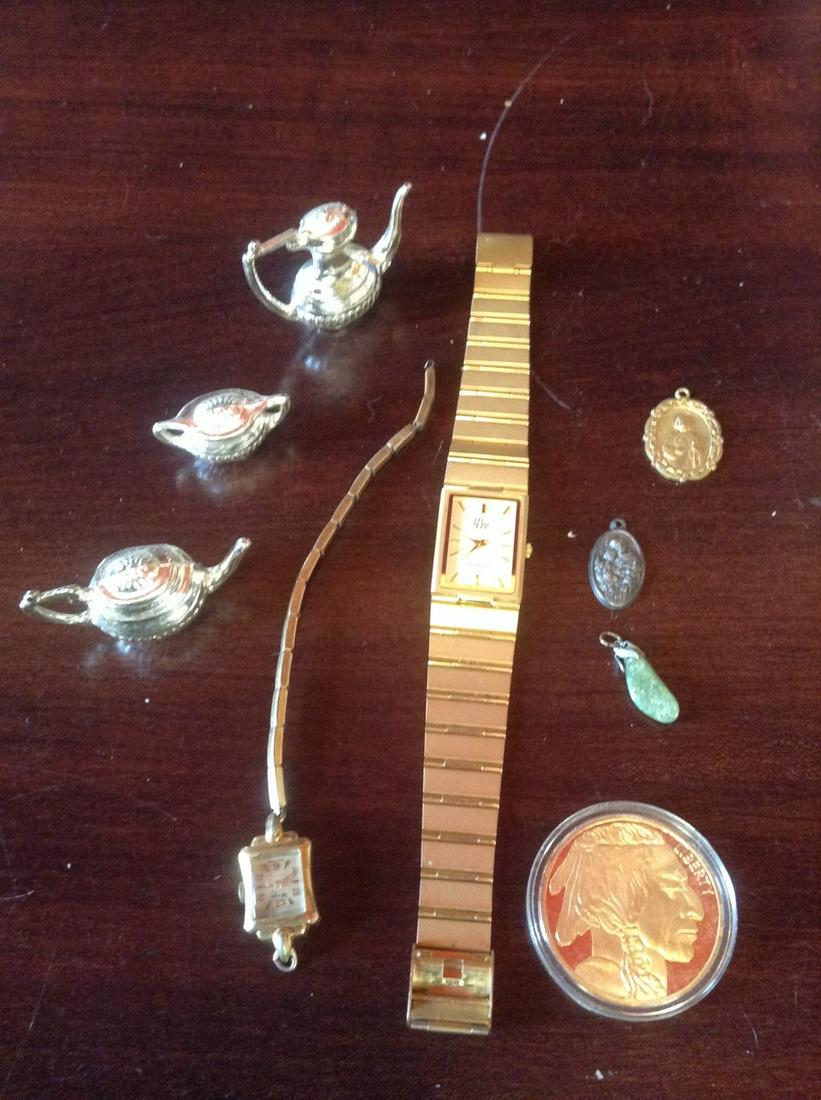 Gold Buffalo Nickel Replica, Wega 17 Jewels Watch (band (1 of 1)