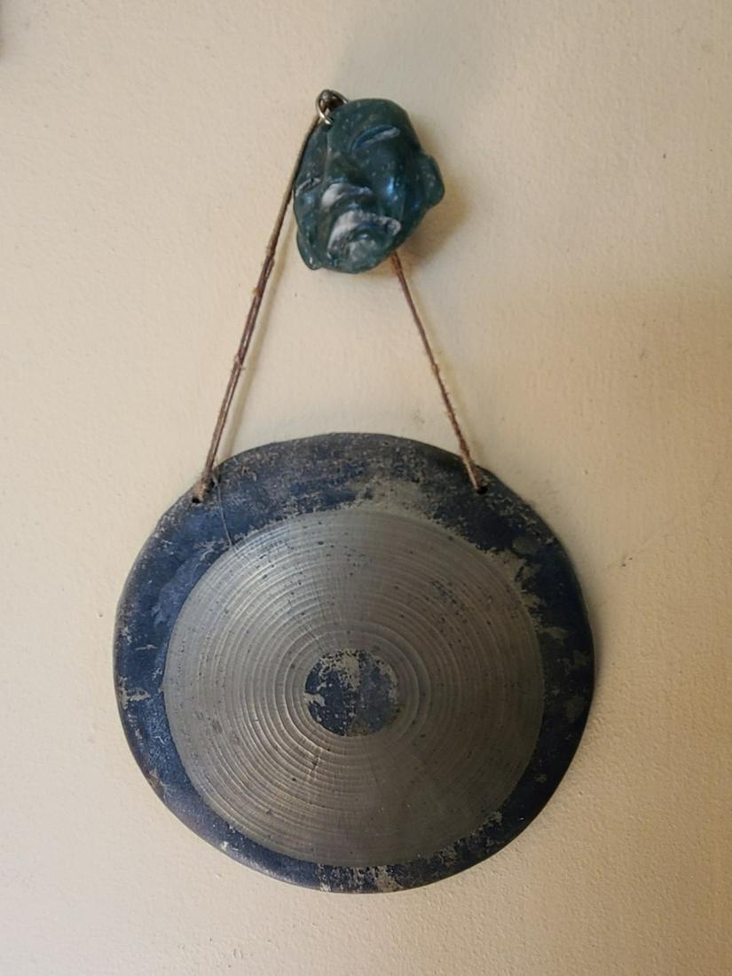 Vintage Tribal Metal and Stone Items Plate 5" diameter (1 of 1)