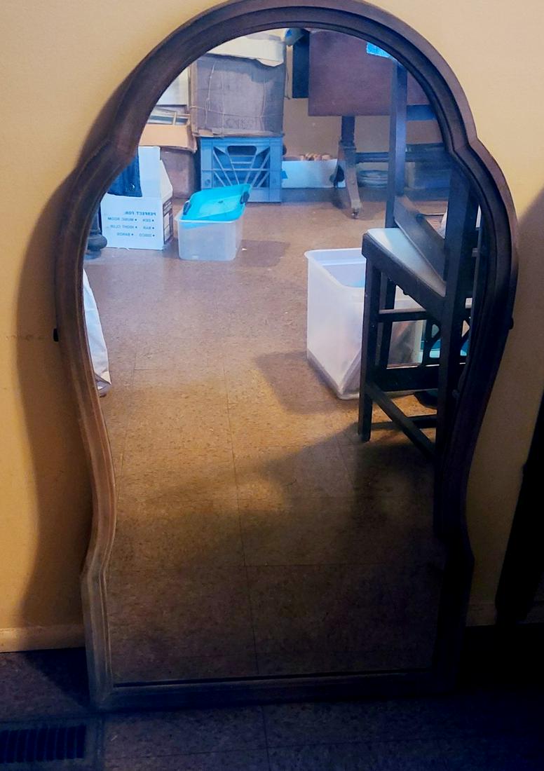 Antique Wood Mirror 36x19": Antique Wood Mirror 36x19"